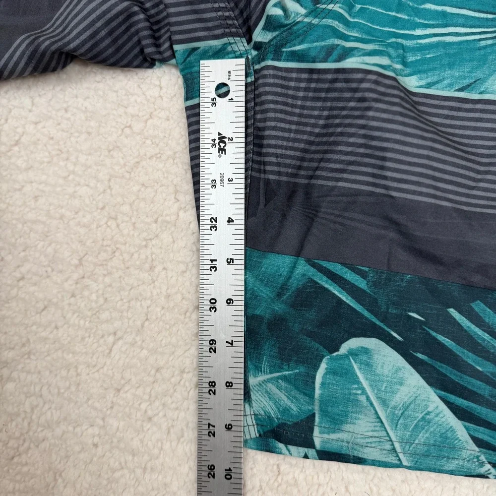 ONeill NWT Mens‎ Board Shorts 38 Teal Grey Tropical Palm Stripe Swim Trunks 20in
